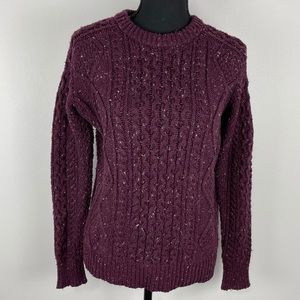 Merona Purple Cabled Knit Boxy Speckled Sweater